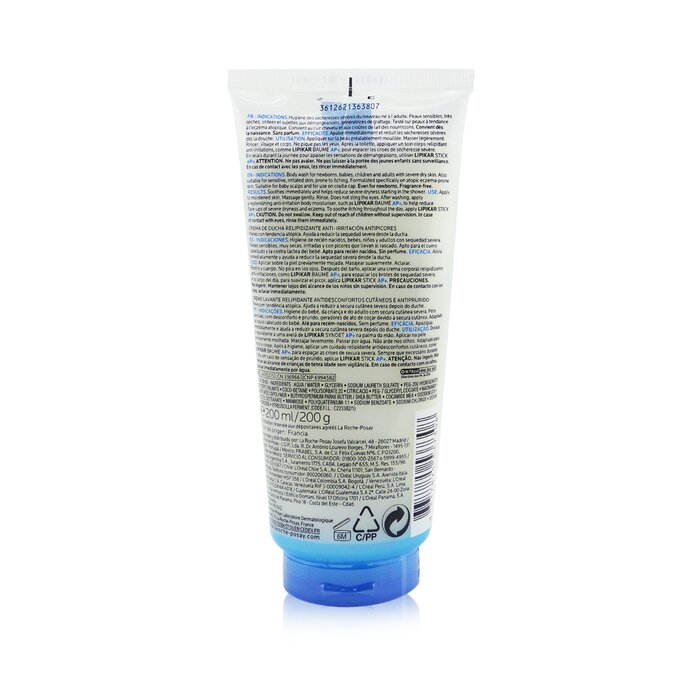 Lipikar Syndet Ap+ Lipid Replenishing Cream Wash - 200ml/6.7oz