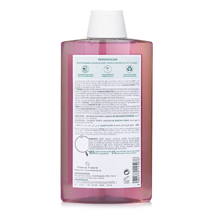 Klorane Shampoo Peony Extract Irritated Scalp - 400ml/13.5oz