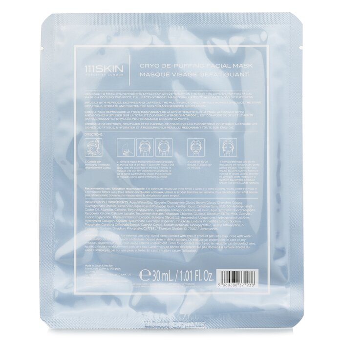 Cryo De-puffing Facial Mask - 5x30ml/5x1.01oz