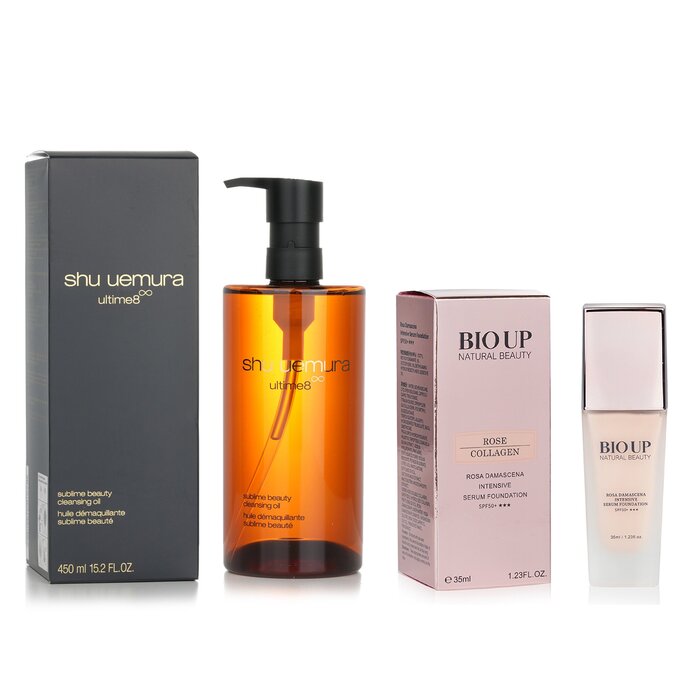 Shu Uemura Beauty Cleansing Oil 450ml + Natural Beauty Bio Up Serum Foundation Spf50 35ml - 2pcs