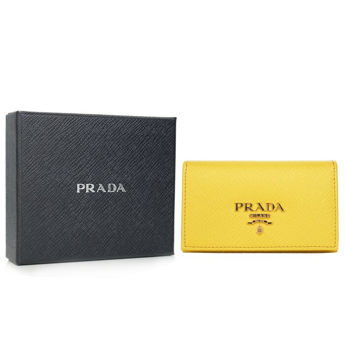 Prada Saffiano Leather Card Holder 1mc122 - Yellow