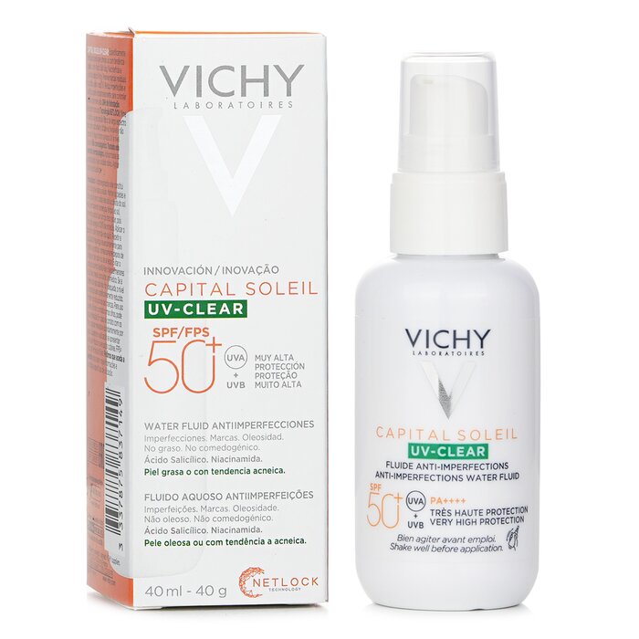 Capital Soleil Uv Clear Anti Imperfections Water Fluid Spf 50 (for All Skin Types) - 40ml