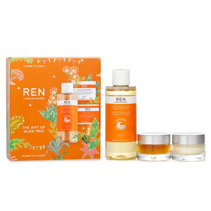 The Gift Of Glow Trio X'mas Set: Aha Tonic 100ml + Vitamin Gel Cream 15ml + Radiance Renewal Mask 15ml - 3pcs