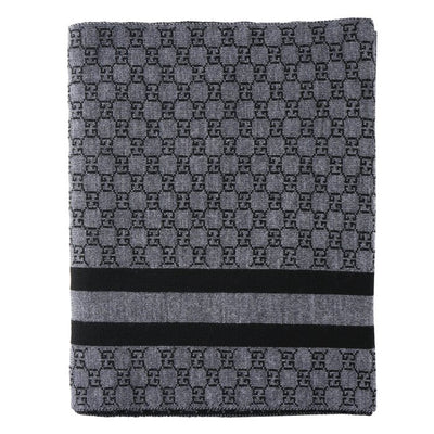 Wool Web Stripe Gg Guccissima Scarf 438253 - Black
