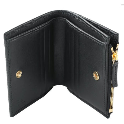 Micro Gg Guccissima Leather Small Bifold Wallet 510318 - Black