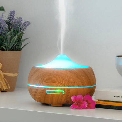 Humidificador Difusor de Aromas com LED Multicores Wooden-Effect InnovaGoods