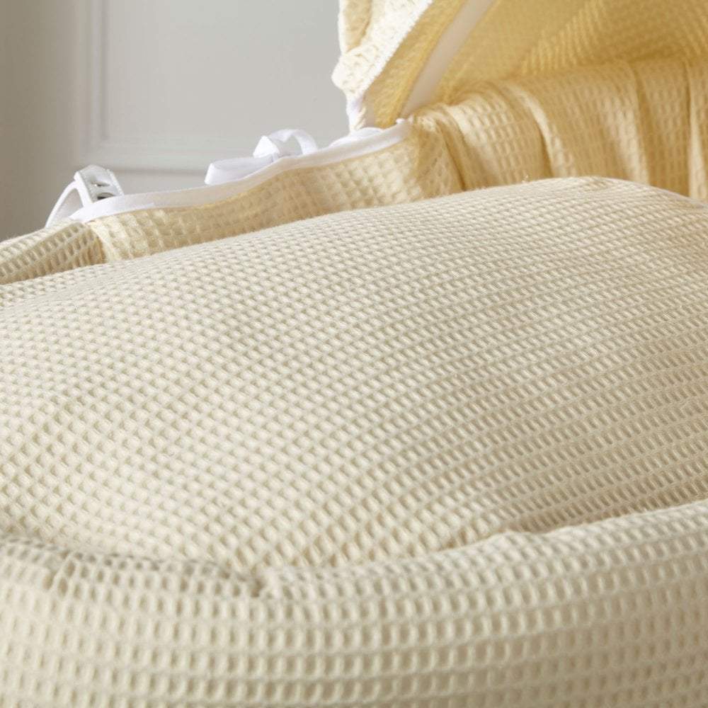 Cream Waffle Moses Basket Bedding Set