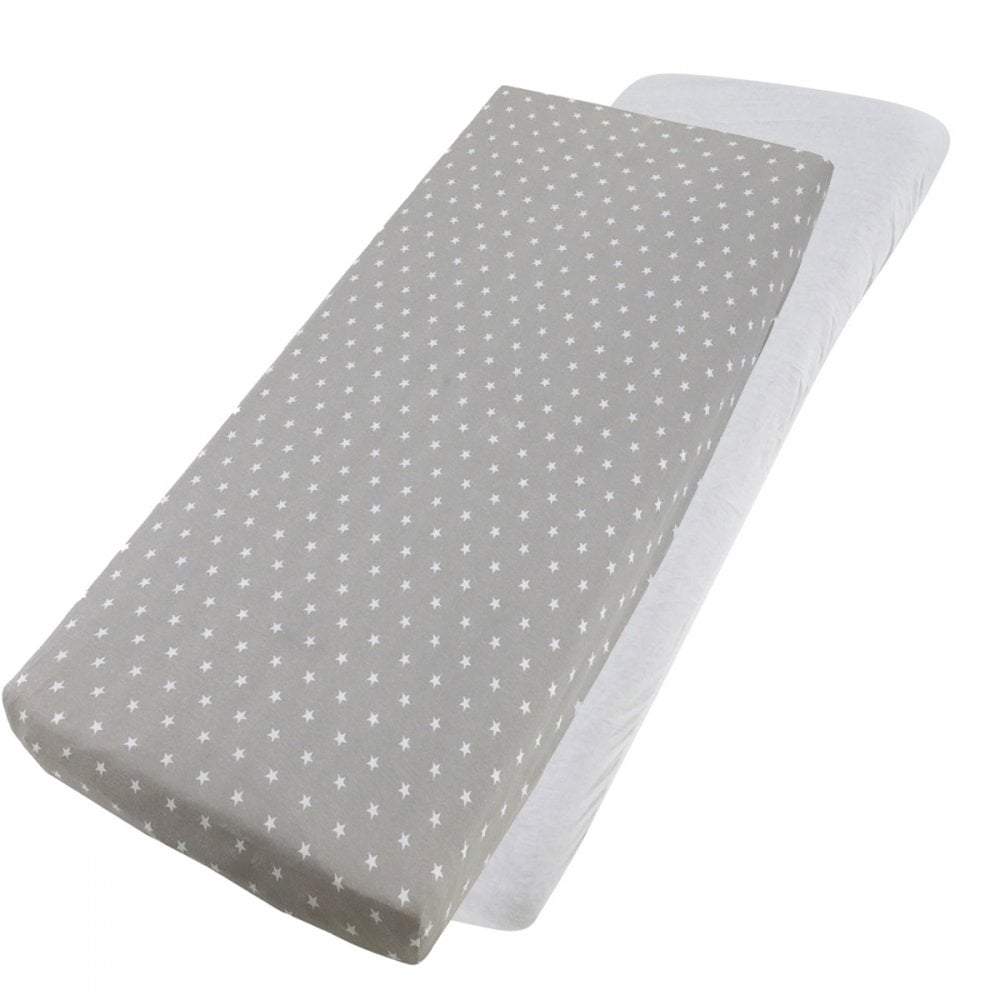 Crib Jersey Fitted Sheets 100% Cotton 40x90cm - Pack Of 2 - Fits All Models