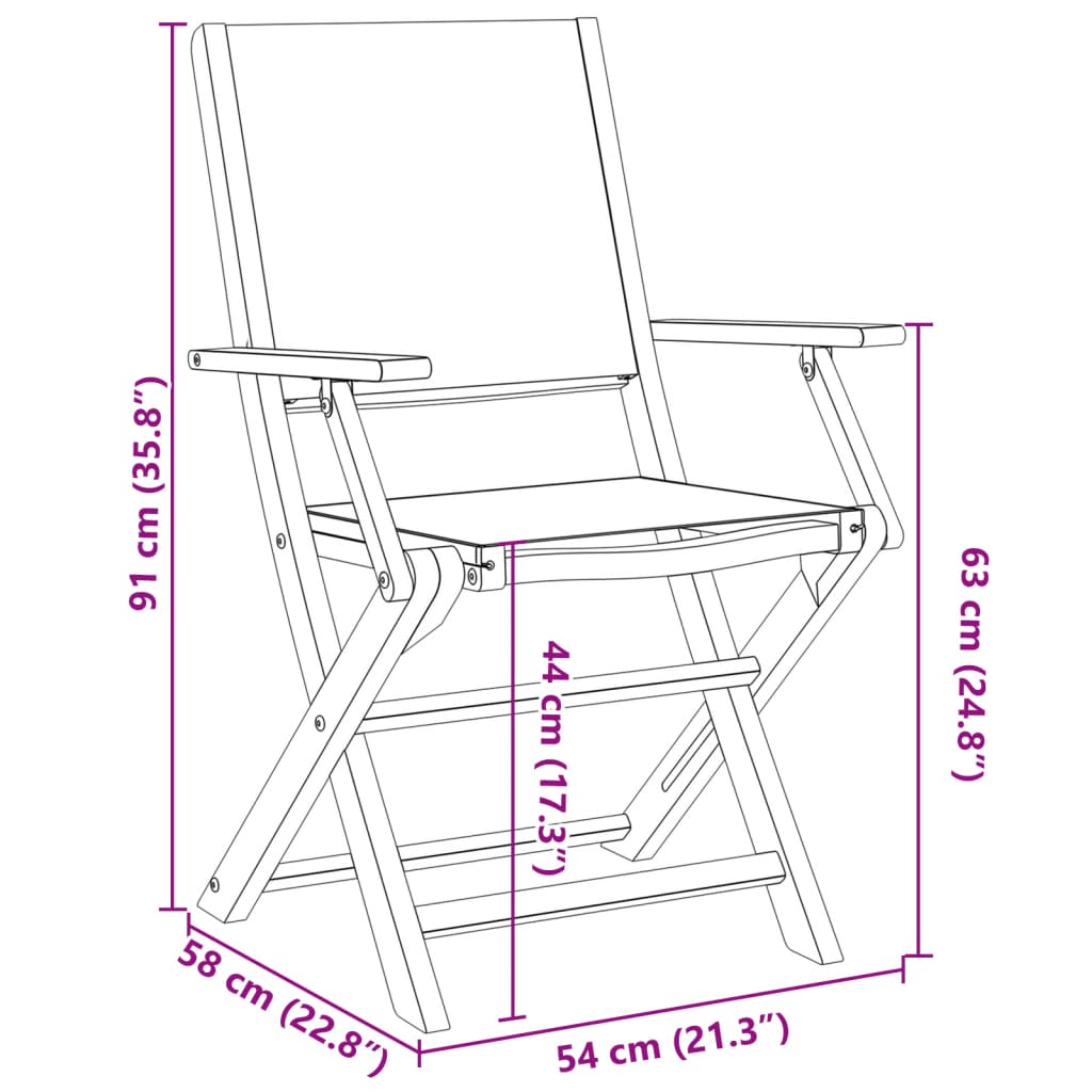 Truva Acacia Wood - 60cm Foldable