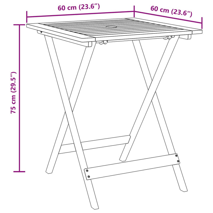 Grynn Acacia Wood - 60 cm Foldable