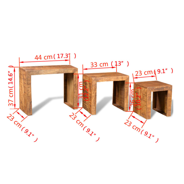 Dario Mango Wood Nesting Tables - 44cm