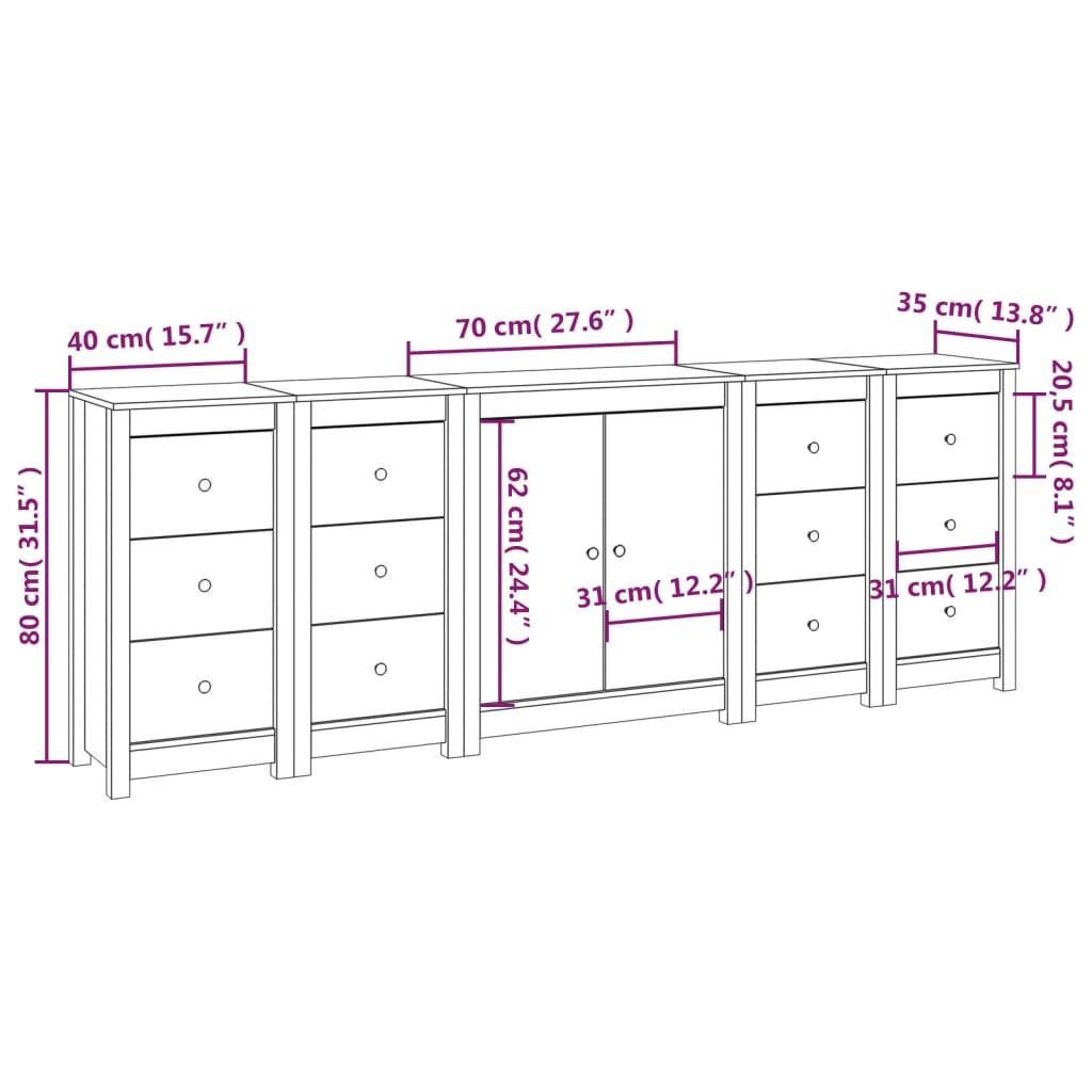 Tarell Pinewood Sideboard