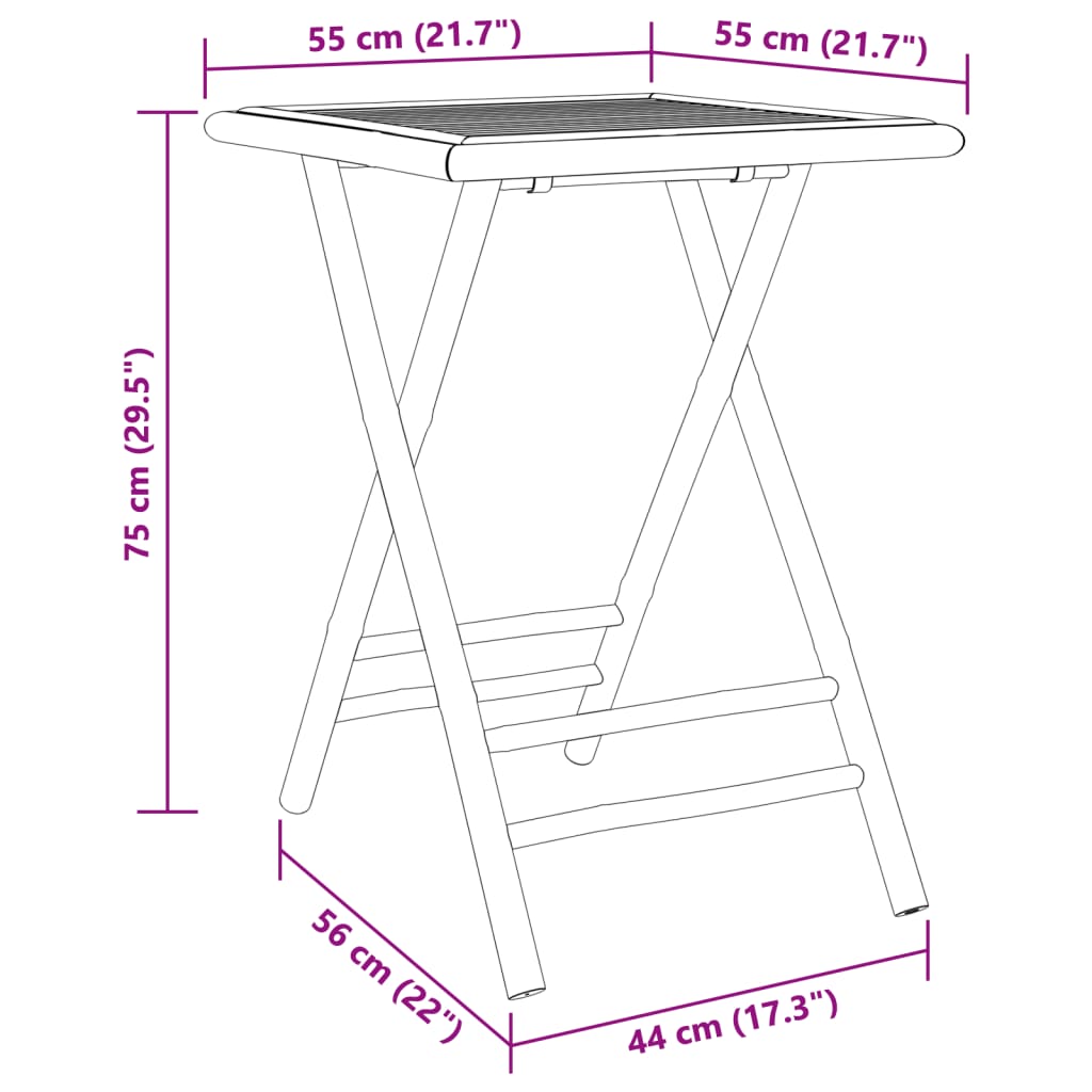 Vyldo Bamboo Wood - 55cm Foldable