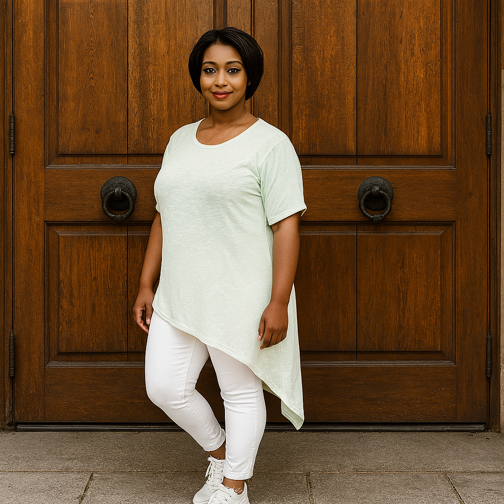 Mint Green Asymmetrical Hem Top