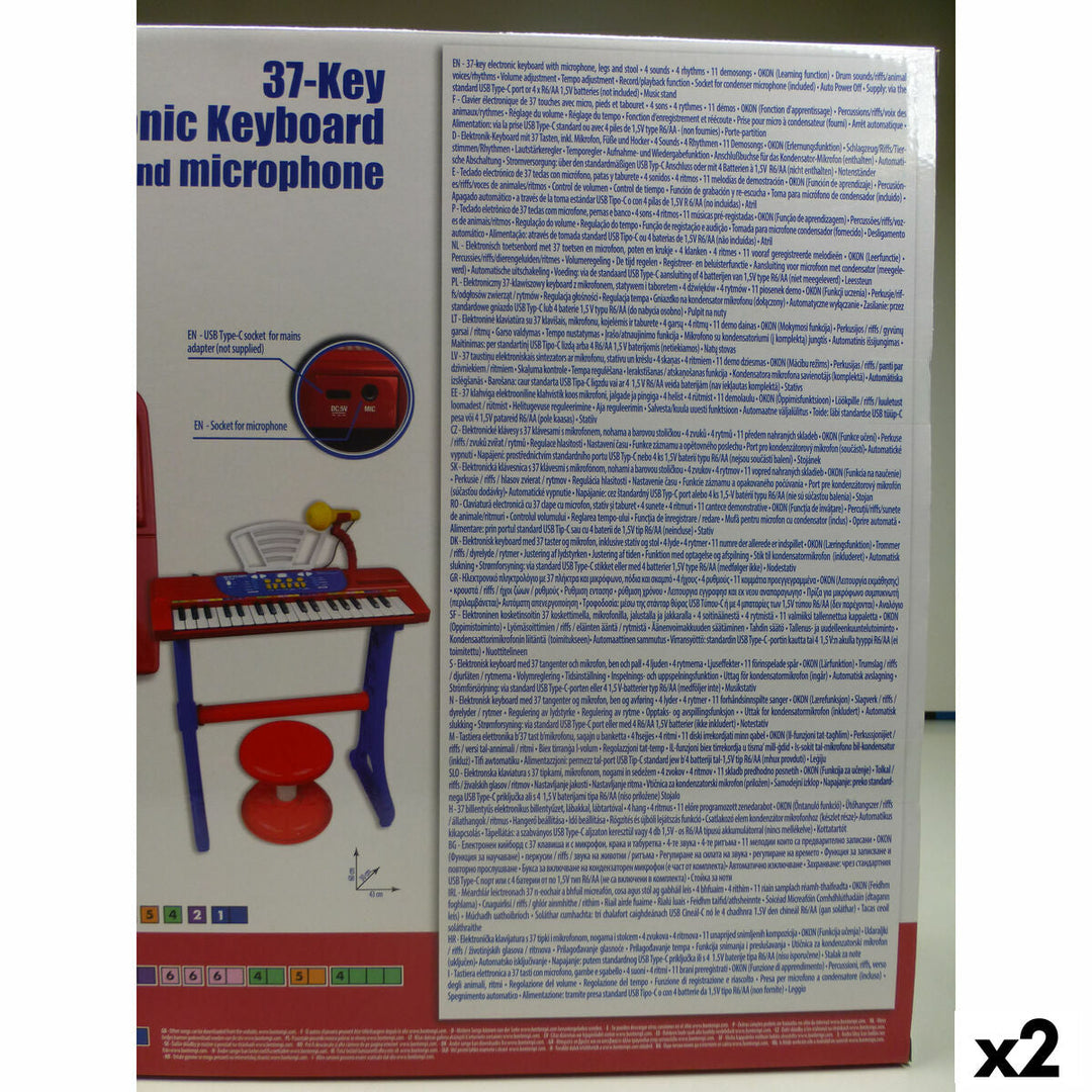 37-Key Keyboard Bontempi 43 x 56 x 23 cm (2 Units)