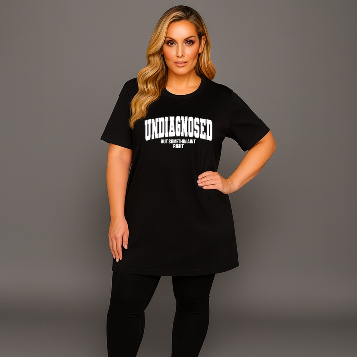Undiagnosed Plain Short Sleeve Long Length Cotton T-Shirt