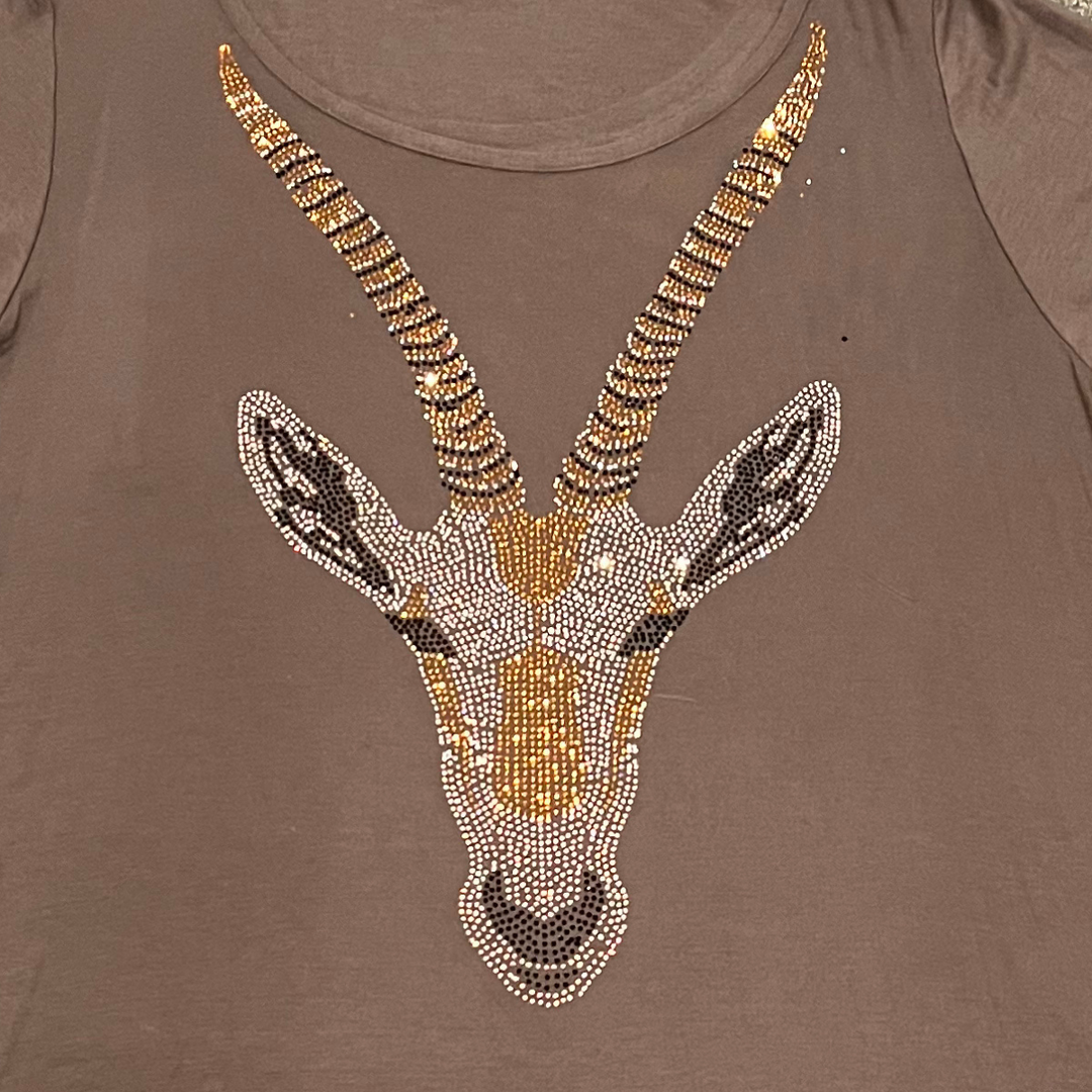 Dipped Hem Diamanté Gazelle Top