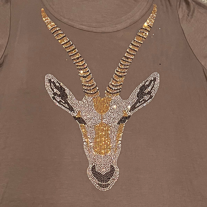 Dipped Hem Diamanté Gazelle Top