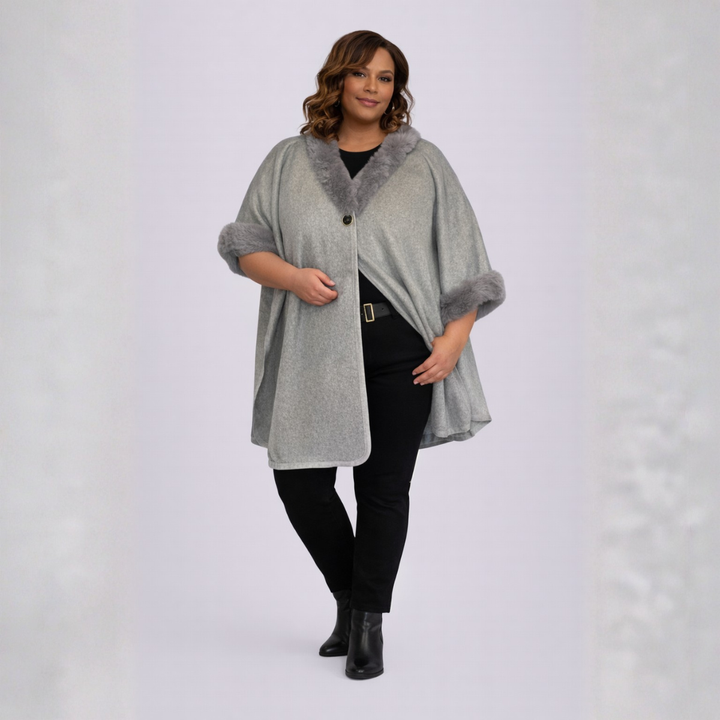 Faux Wool Fleece Poncho / Cape