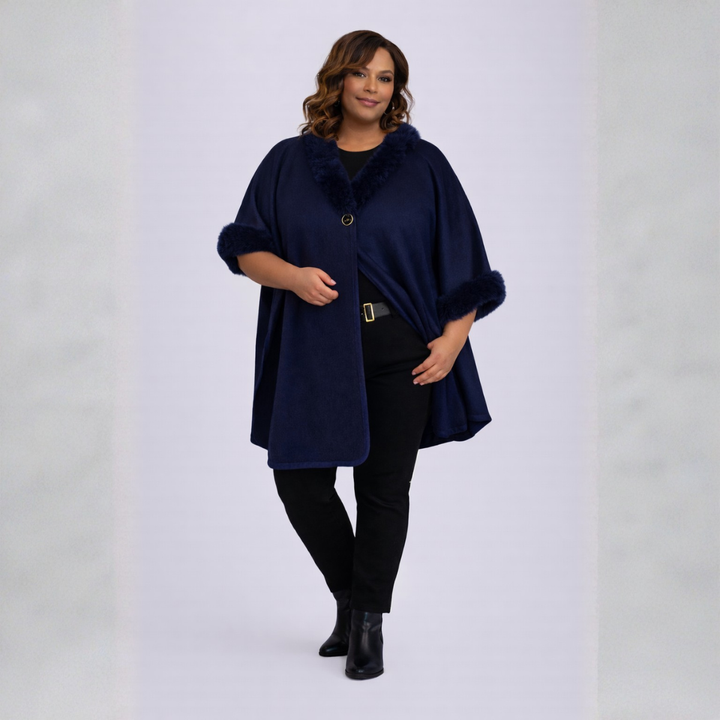Faux Wool Fleece Poncho / Cape