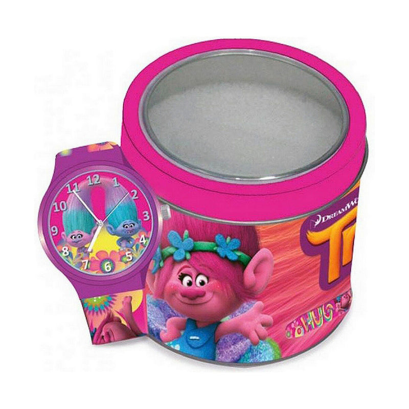 Relógio para bebês Cartoon TROLLS - TIN BOX (Ø 33 mm)