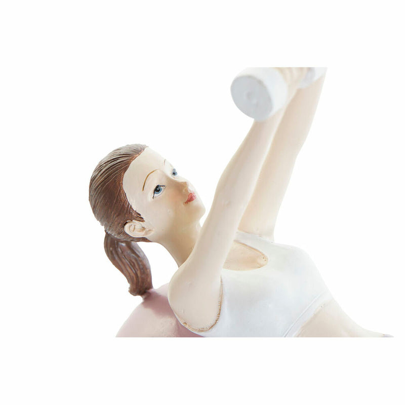 Figura Decorativa DKD Home Decor Cor de Rosa Yoga Scandi 18,5 x 8 x 17,5 cm