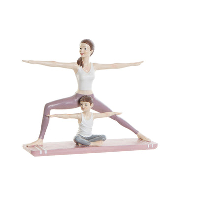 Figura Decorativa DKD Home Decor 24 x 6,5 x 19,5 cm Scandi Cor de Rosa Yoga