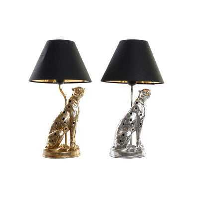 Desk lamp DKD Home Decor Silver Black Golden 26 x 26 x 46 cm Resin 220 V 50 W (2 Units)