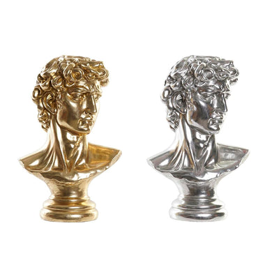 Decorative Figure DKD Home Decor 24,5 x 17,5 x 36 cm Silver Golden Bust Neoclassical (2 Units)