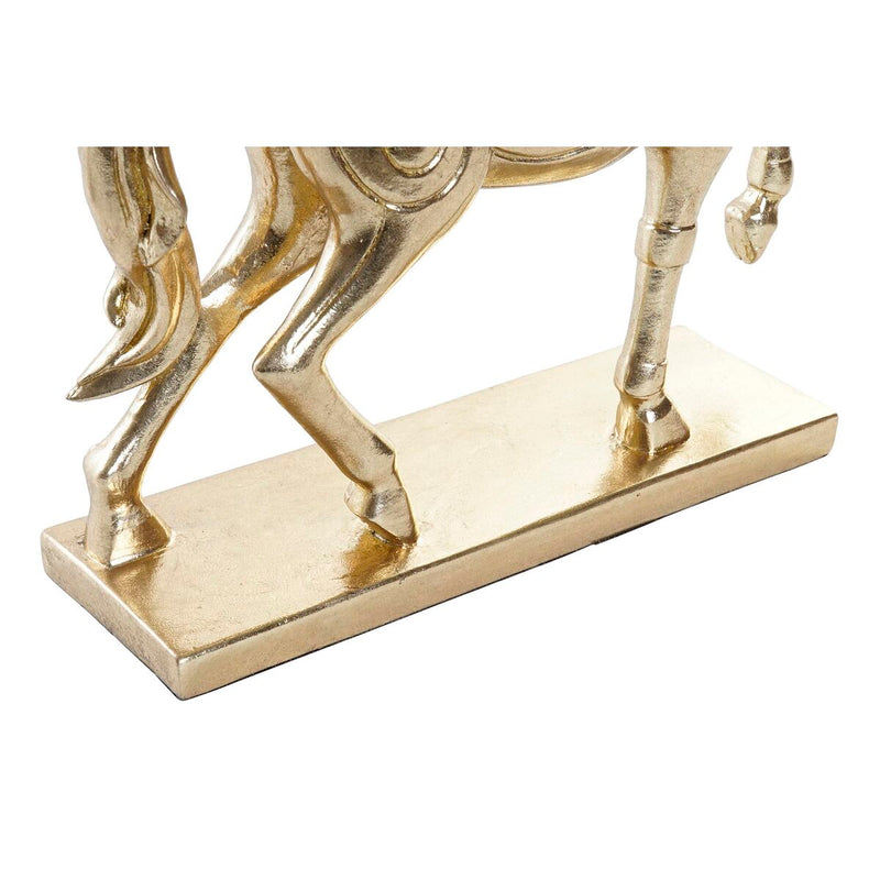 Figura Decorativa DKD Home Decor 34 x 9,5 x 33,5 cm Cavalo Prateado Dourado (2 Unidades)