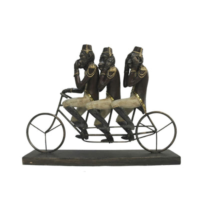 Decorative Figure DKD Home Decor Monkey Tricycle Black Golden Metal Resin Colonial (40 x 9 x 31 cm)