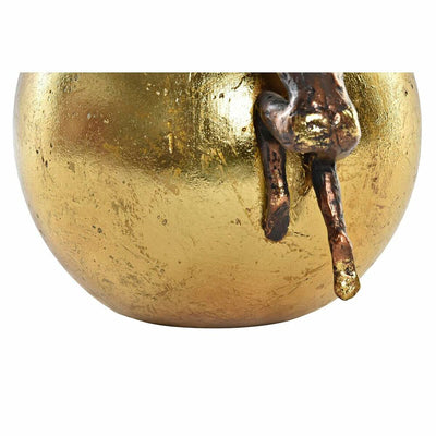 Decorative Figure DKD Home Decor Ball Golden Copper Resin Persons Modern (25 x 19 x 26 cm)
