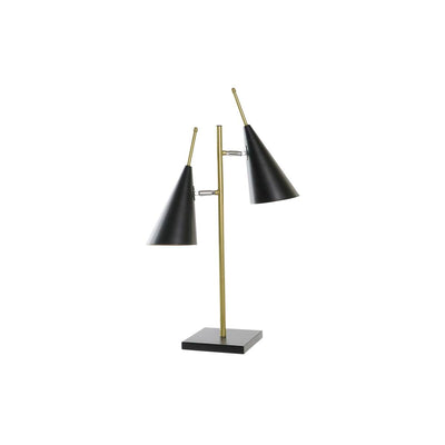 Lampe de bureau DKD Home Decor Noir Doré Métal 25 W 220 V 38 x 16 x 64 cm