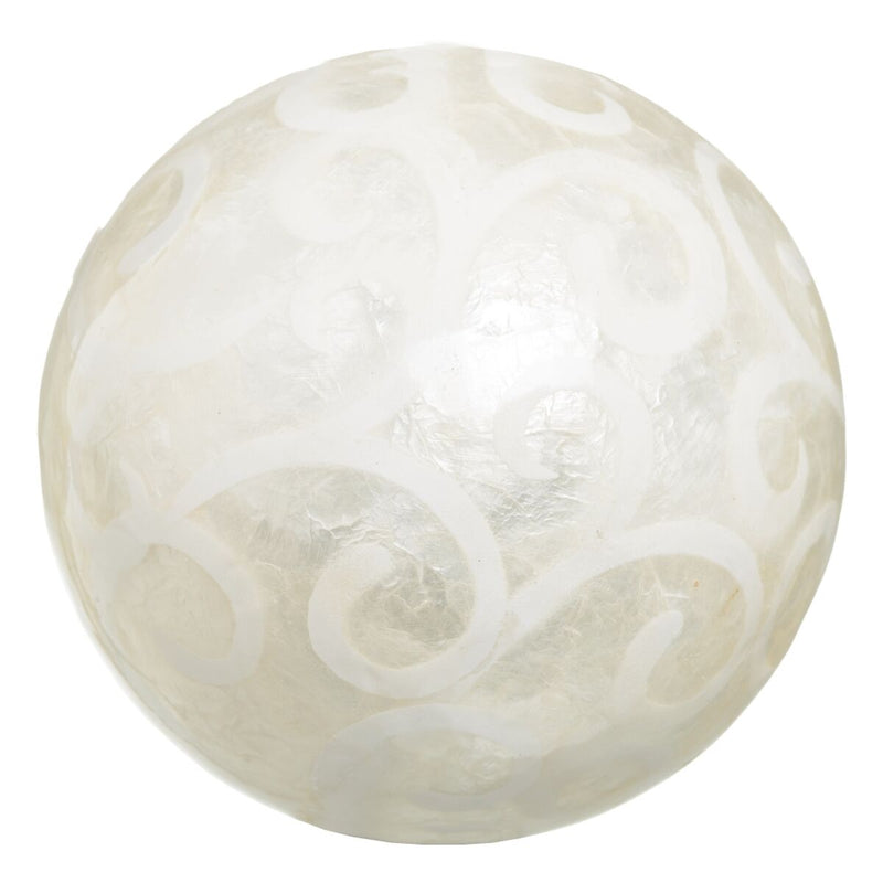 Balls CAPIZ Decoration White 10 x 10 x 10 cm (8 Units)