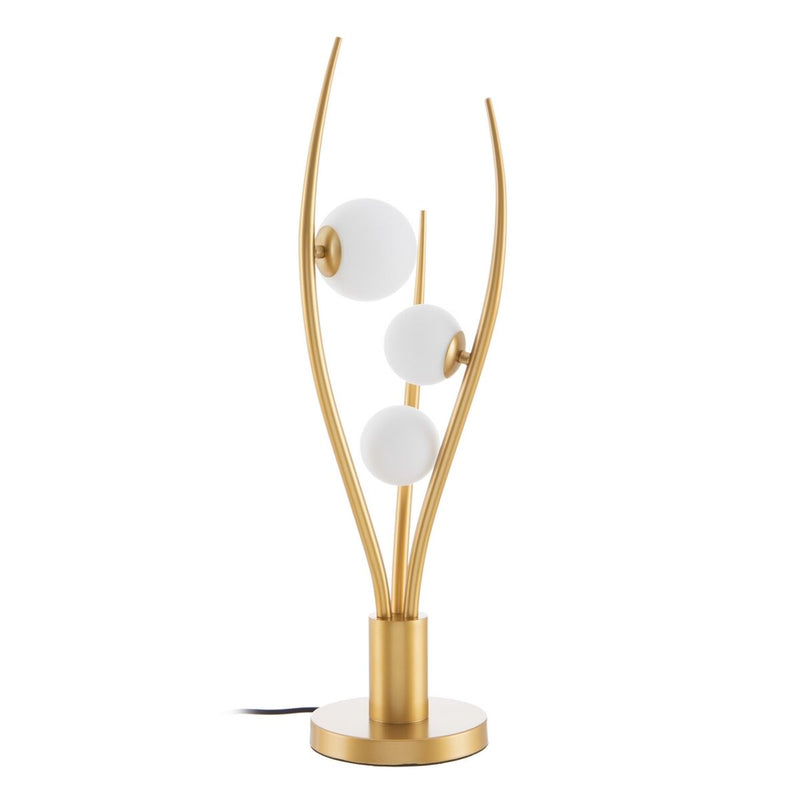 LED Table Lamp Crystal Golden Metal 22 x 22 x 70 cm