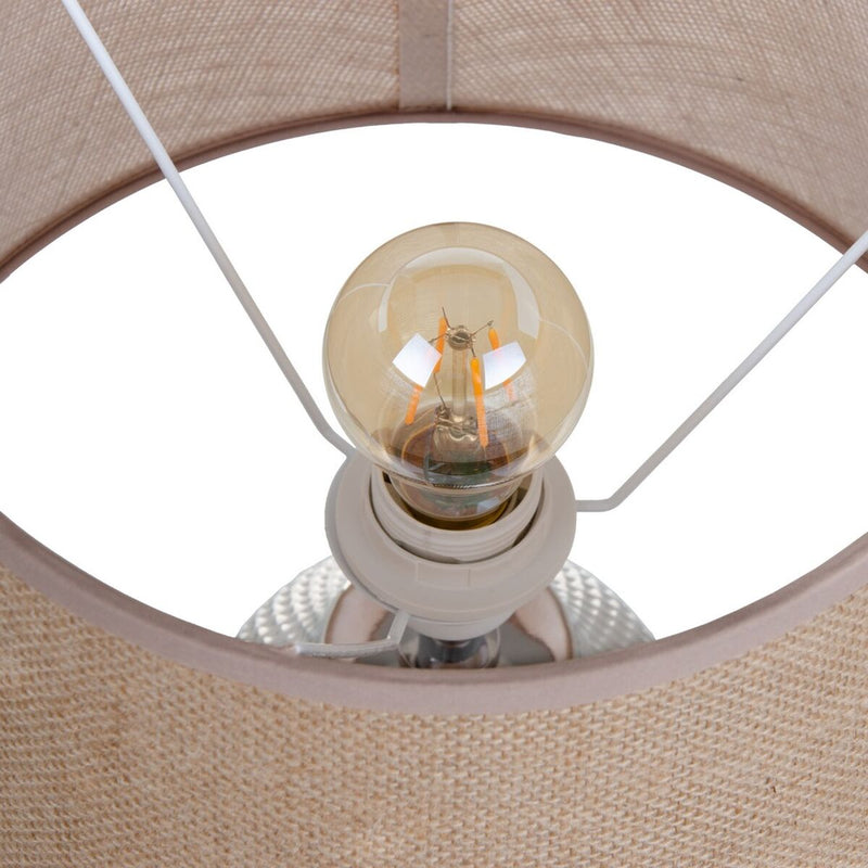 Lampe de bureau 26 x 26 x 49,5 cm Céramique Argent