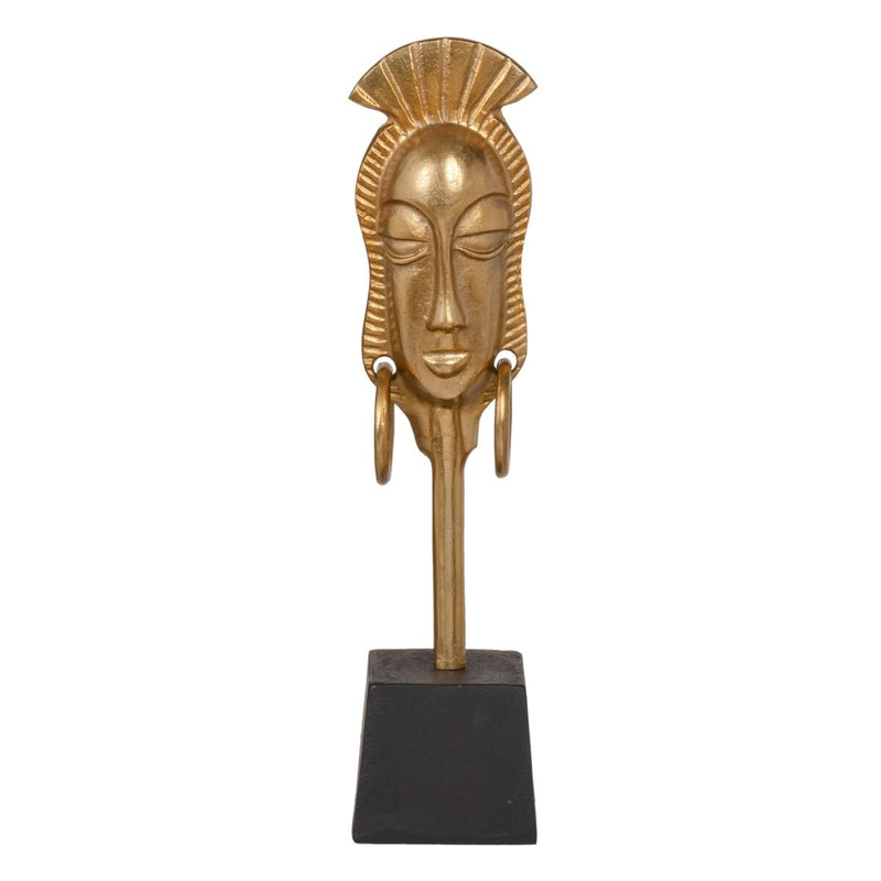 Figurine Décorative 11 x 10,5 x 46 cm Noir Doré Africaine
