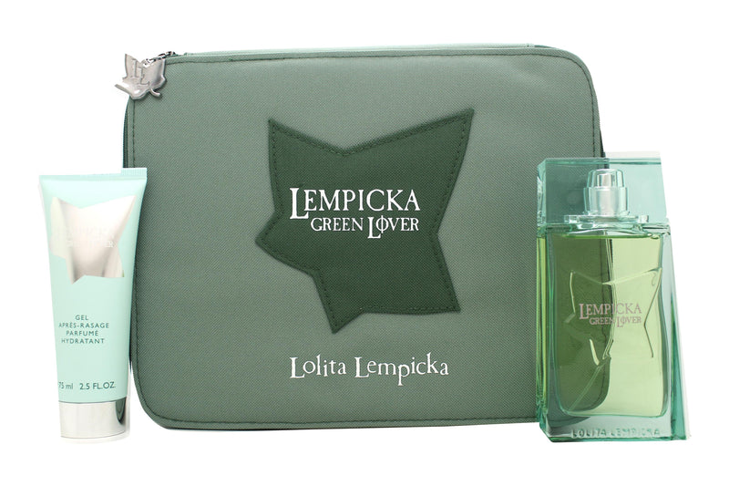 Lolita Lempicka Green Lover Presentset 100ml EDT + 75ml Aftershave Balm + Väska