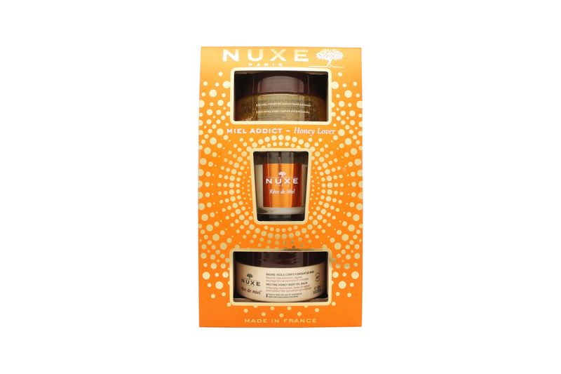 Nuxe Honey Lover Gift Set 175ml Rêve de Miel Body Scrub + 200ml Rêve de Miel Body Oil Balm + 70g Rêve de Miel Candle
