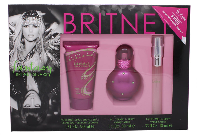 Britney Spears Fantasy Gift Set 30ml EDP Sprej + 50ml Body Souffle + 10ml EDP Sprej