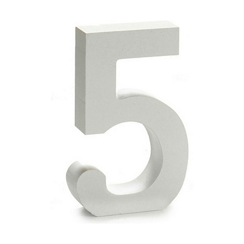 Number 5 Wood White (2 x 16 x 14,5 cm) (24 Units)