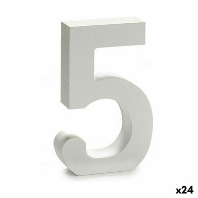 Number 5 Wood White (2 x 16 x 14,5 cm) (24 Units)