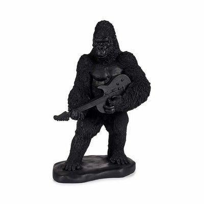 Figurine Décorative Gorille Guitare Noir 17,5 x 38 x 27 cm (3 Unités)