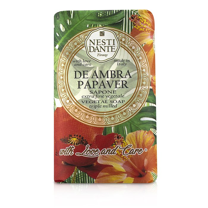 Triple Milled Vegetal Soap With Love & Care - De Ambra Papaver - 250g/8.8oz