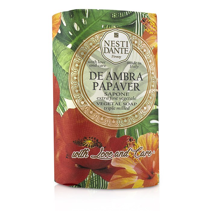 Triple Milled Vegetal Soap With Love & Care - De Ambra Papaver - 250g/8.8oz