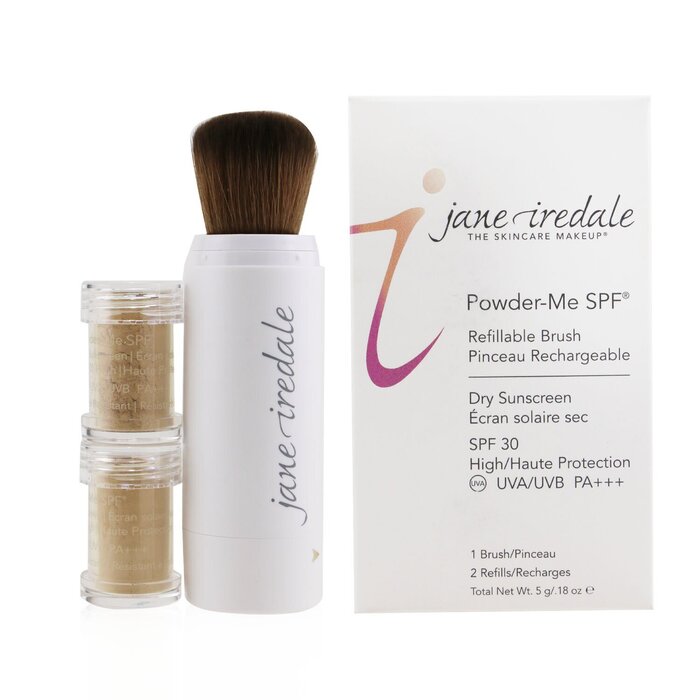 Powder Me Refillable Brush (1x Brush, 2x Refills) - Golden - 2x2.5g/0.09oz