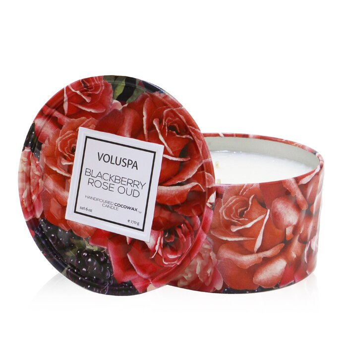 2 Wick Tin Candle - Blackberry Rose Oud - 170g/6oz