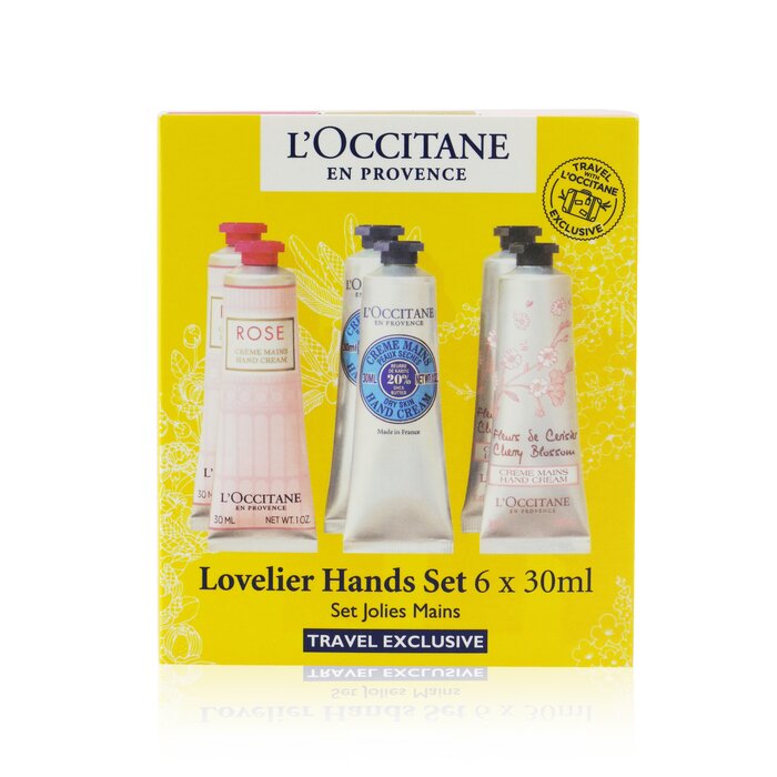 Lovelier Hands Set: 2xrose Hand Cream 30ml+2x Shea Butter Hand Cream 3ml+2x Cherry Blossom Hand Cream 30ml - 6x30ml/1oz