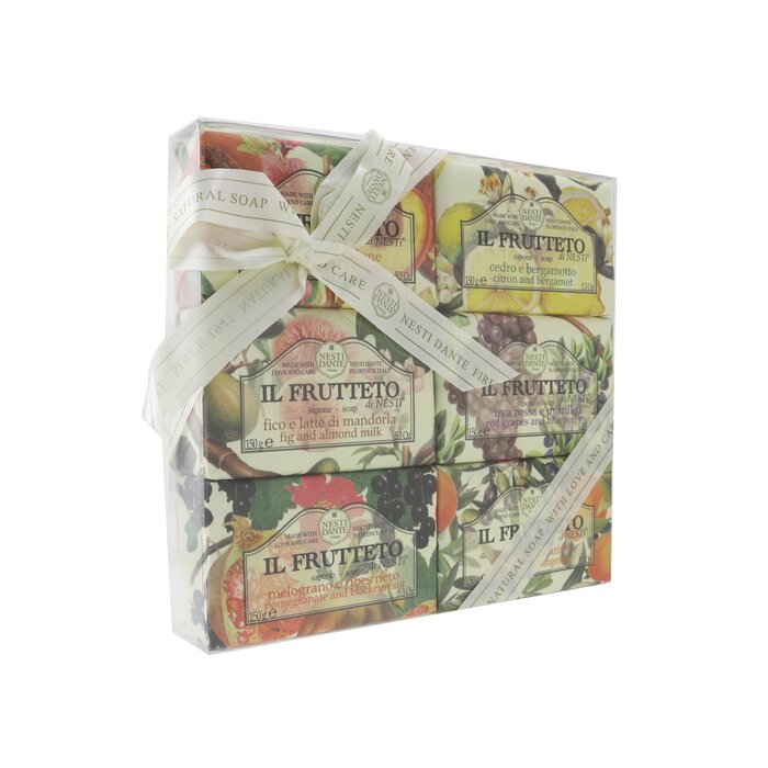 Il Frutteto Soap Gift Set (#peach & Lemon, #citron & Bergamot, #fig & Almond Milk, #red Grapes & Blueberry, #pomegranate &