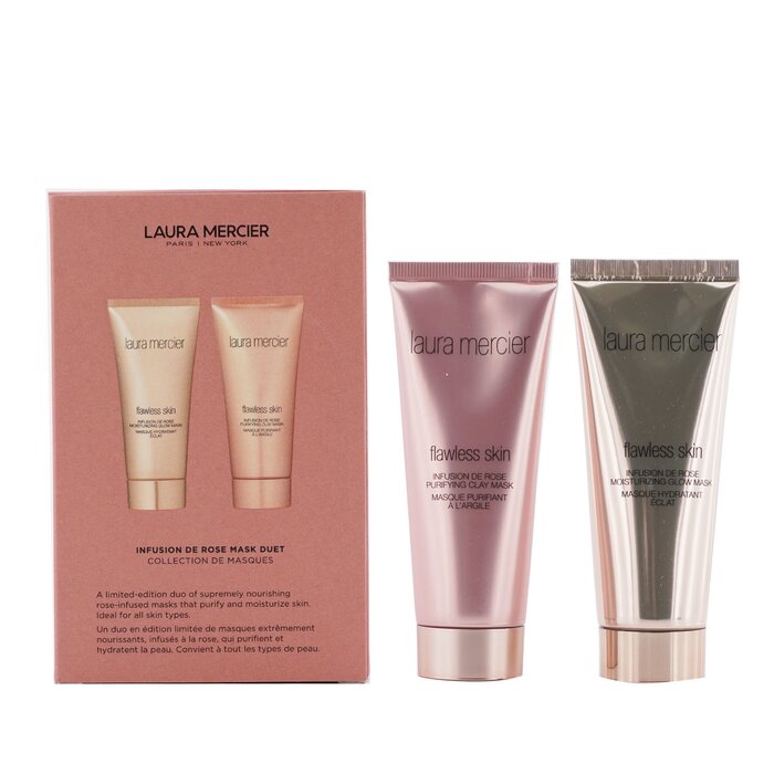 Infusion De Rose Mask Duet Set: 1x Flawless Skin Infusion De Rose Moisturizing Glow Mask - 75g/2.5oz + 1x Flawless Skin Infusion De Rose Purifying